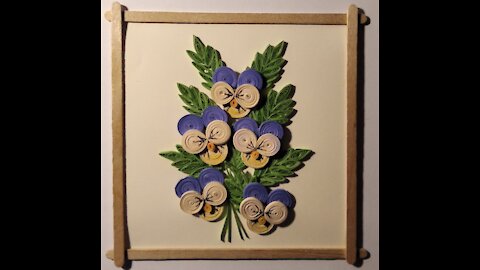 How to make pansies from paper strips by quilling