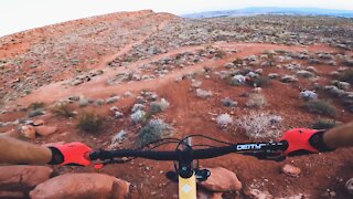 Best MTB Trail Features in Southern Utah - Dino Cliffs Step Down