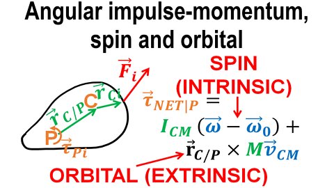 Angular impulse-momentum, spin and orbital - Rotational dynamics - Classical mechanics - Physics