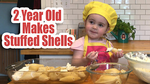 Susie's Cooking Show: 2 Year Old Makes Stuffed Shells