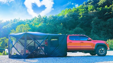 😍 MEN'S COUPLE CAMPING! 🚚 SO LOVELY RED TRUCK / Toyota Tacoma / Cozy & Relexing ASMR