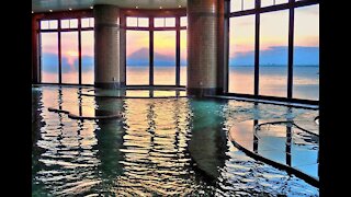 Spa with a view of Mount Fuji - Eno Spa in Enoshima Island Japan 江の島