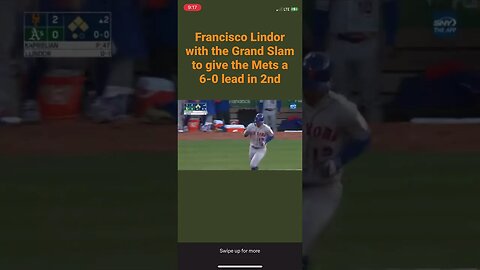 Francisco Lindor with the Grand Slam to give the Mets a 6-0 lead #mlb #grandslam #franciscolindor