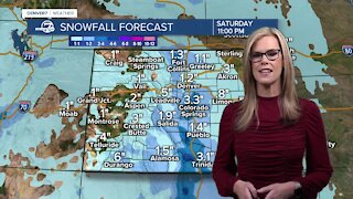 Snow arriving on Saturday in Denver