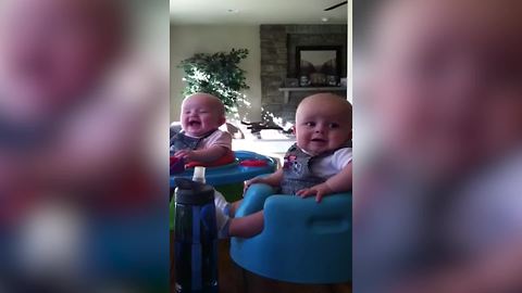 "Twin Baby Girl Cries Over Monkey Noises While Her Twin Brother Laughs"