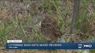 Cape Coral man's littering sign getting mixed reviews