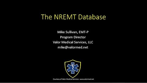 Entering Courses into the NREMT database