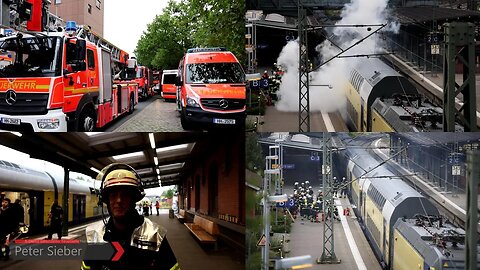 🔴[FEUZUG] Bahnhof Harburg: Feuer im Zug