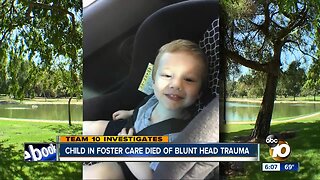 Child in foster care died of blunt head trauma