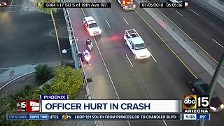 Phoenix officer injured in crash on Interstate 17