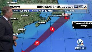 Chris strengthens into a Category 2 hurricane