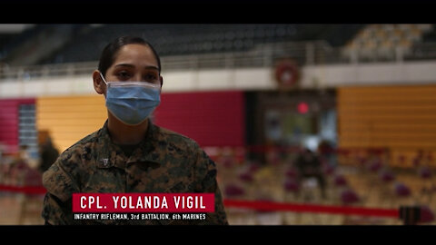 U.S. Marine Corps Cpl. Yolanda Vigil Marine on the Street: COVID-19 Vaccine