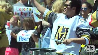 Fans rally as Golden Knights head to Los Angeles for playoff game