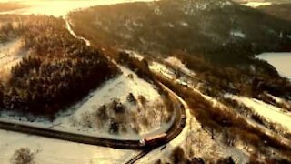 La neve nel Regno Unito filmata da un drone