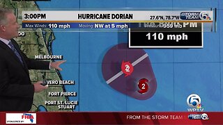 3 p.m. Tuesday Dorian update