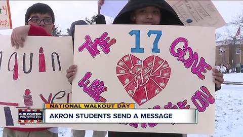 Akron fifth-grade students use their voice to make a lasting impact on National Walkout Day