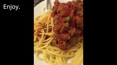 Recession spaghetti Bolognese