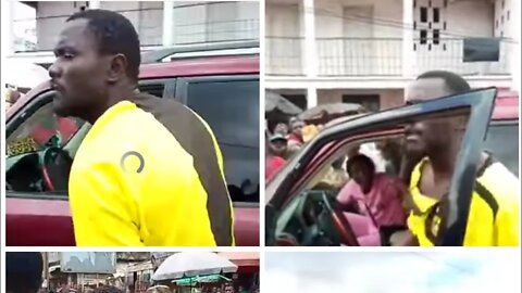 A married man created a scene after he caught his wife in a car with a popular Cameroonian singer.