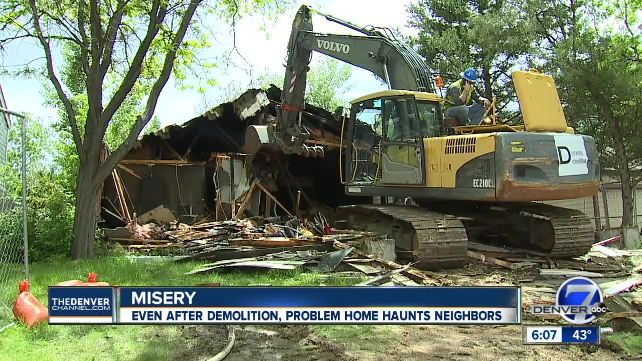 Five months after being demolished, neighbors say nightmare home is still causing problems
