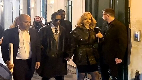Rihanna was flanked by security as she exited the Élysée Palace with Asap Rocky