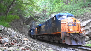 CSX Train Thru an Old Western Maryland Railroad Tunnel 🚇