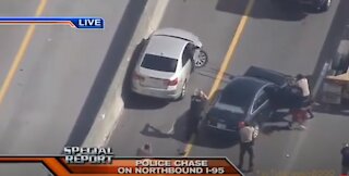 High Speed Police Chase of Shooting Suspect in Miami, Wrong Way Down a 1 Way