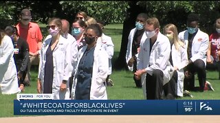 OU-Tulsa students and faculty participate in 'White Coats for Black Lives' event