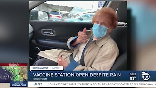 Downtown Vaccine Super Station remains open despite rain