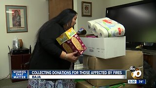 Collecting donations for those affected by fires