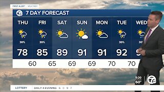 Metro Detroit Forecast: A few showers today; summer heat builds this weekend
