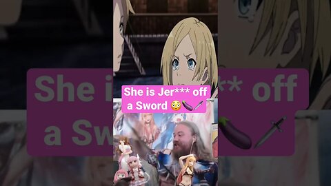 🗡️🍆 ✋💦 INNUENDO SHE IS JERKING OF A SWORD POINTING AT HIM Thirstiest Anime Girl EVER #anime #shorts