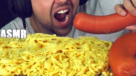 ASMR CHEESY NOODLES + KIELBASA | EATING SOUND (NO TALKING) 🎧 BEST SOUND