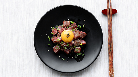 Extraordinary dishes: Wagyu tartare with onsen tamago