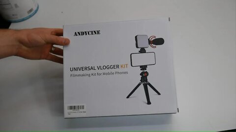 ANDYCINE Universal Smartphone Video Vloging Kit 4 in 1 Combo with RGB LED Light+Shotgun Microphone
