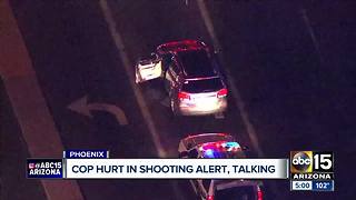 Injured Phoenix officer is alert and talking after being shot by a suspect