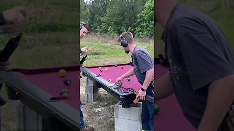 How to Shoot Pool Redneck Style! #subscribers #funny #fun #gun #Billiard