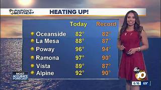 10News Pinpoint Weather with Meteorologist Angelica Campos