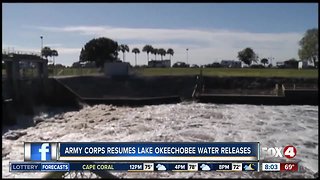 Army Corps resumes Lake Okeechobee water releases