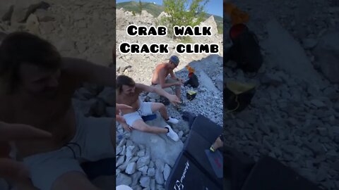 Crab walk crack climb #climbing #boulder #ripped #climb #mountians #theboys