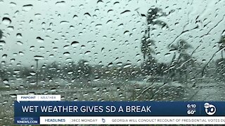 Wet weather gives San Diego a break from the heat