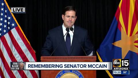 Arizona Gov. Doug Ducey remembers Sen. John McCain