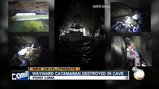 Catamaran stuck in cave unsalvageable