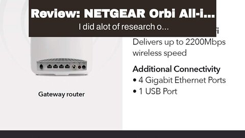 Review: NETGEAR Orbi All-in-One Cable Modem + Whole Home Mesh-Ready WiFi Router - for Internet...