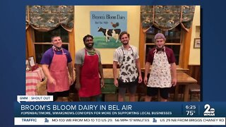 Broom's Bloom Dairy in Bel Air says "We're Open Baltimore!"