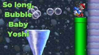 Frosted Glacier-5 Icicle Caverns W/ Bubble Baby Yoshi (All Star Coins) New Super Mario Bros U Deluxe