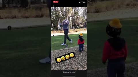 Littlw boy goes wild for his dads golf tee shot! #golf #tomgillisgolf #funnyvideo