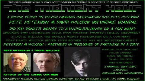 TMH 024 : Pete Peterson & David Wilcock Gofundme investigation.