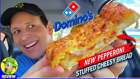 Domino's® PEPPERONI STUFFED CHEESY BREAD Review 🎲🐖🧀🍞 The Cheesiest?! 🤔 Peep THIS Out! 🕵️‍♂️