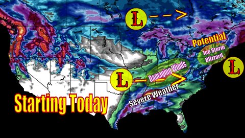 Multiple Winter Storms Bringing Damaging Winds, Severe Weather & Major Snowfall -The WeatherMan Plus