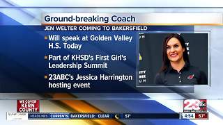 Dr. Jen Welter, first female NFL coach, speaking in Bakersfield today